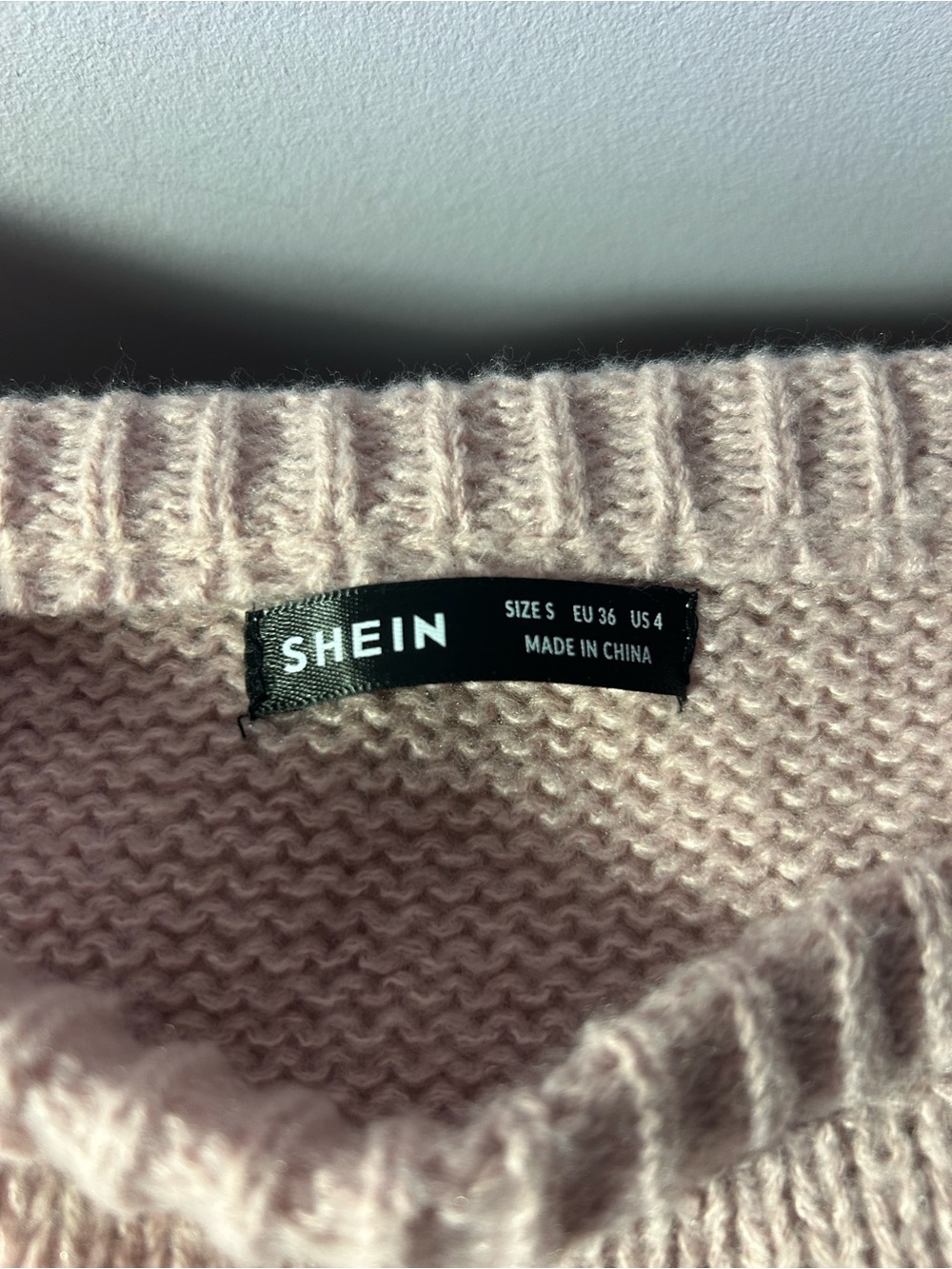 💗SHEIN | Soft Dusty Pink Knit Crewneck Sweater - Picture 2 of 3